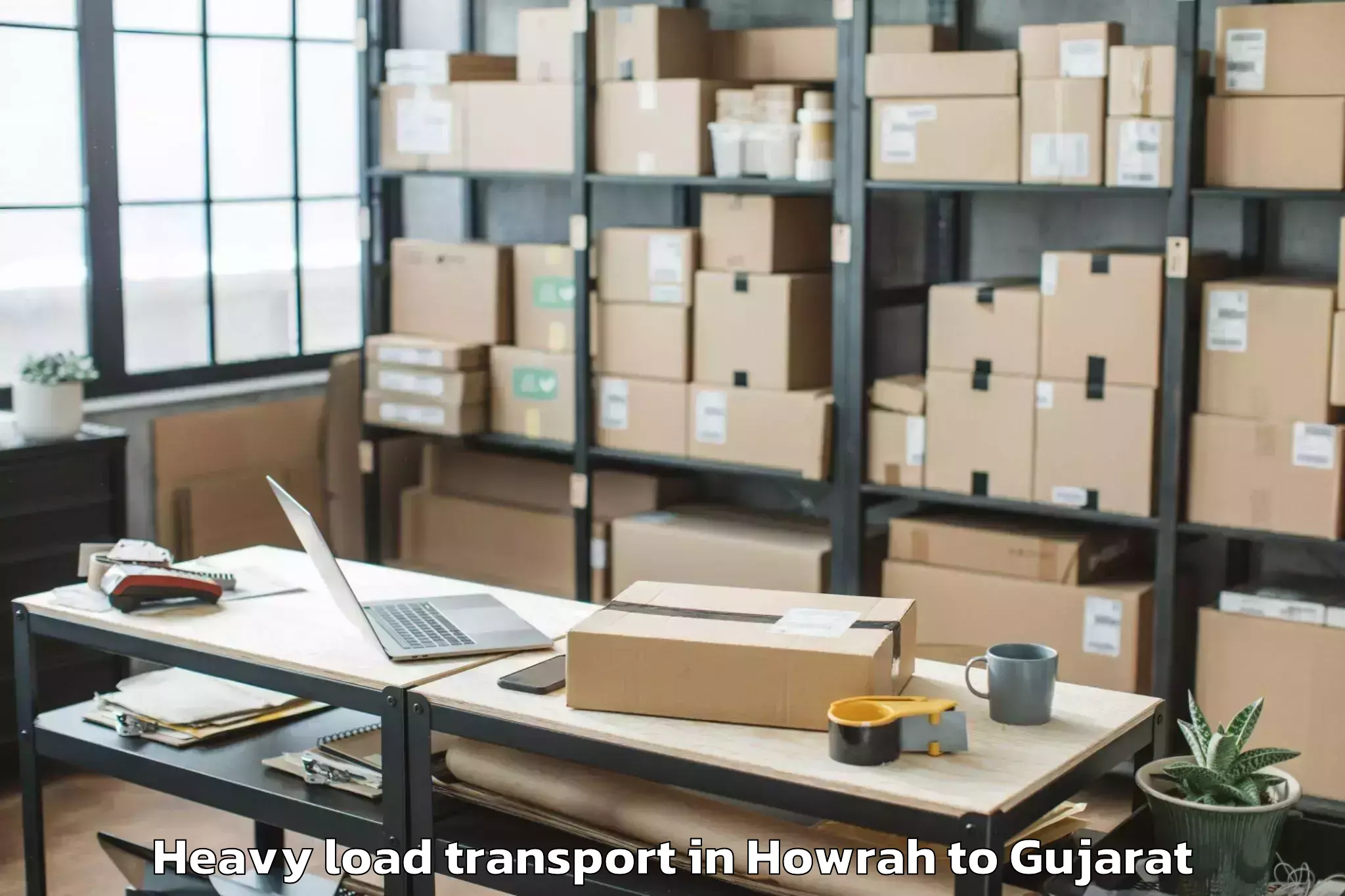 Book Howrah to Gujarat Heavy Load Transport Online